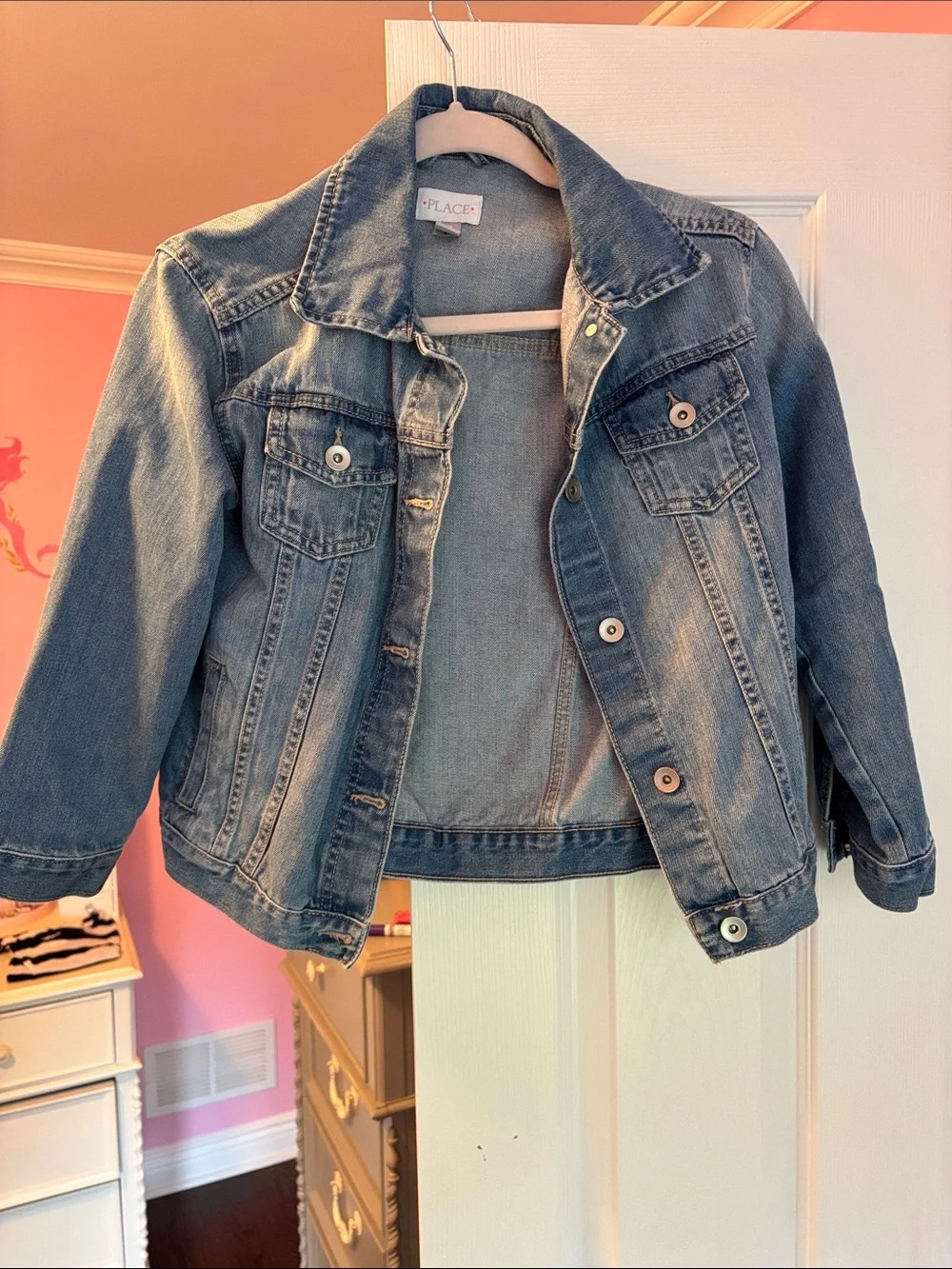 The Children's Place Light Blue Denim Jacket with Button Pockets